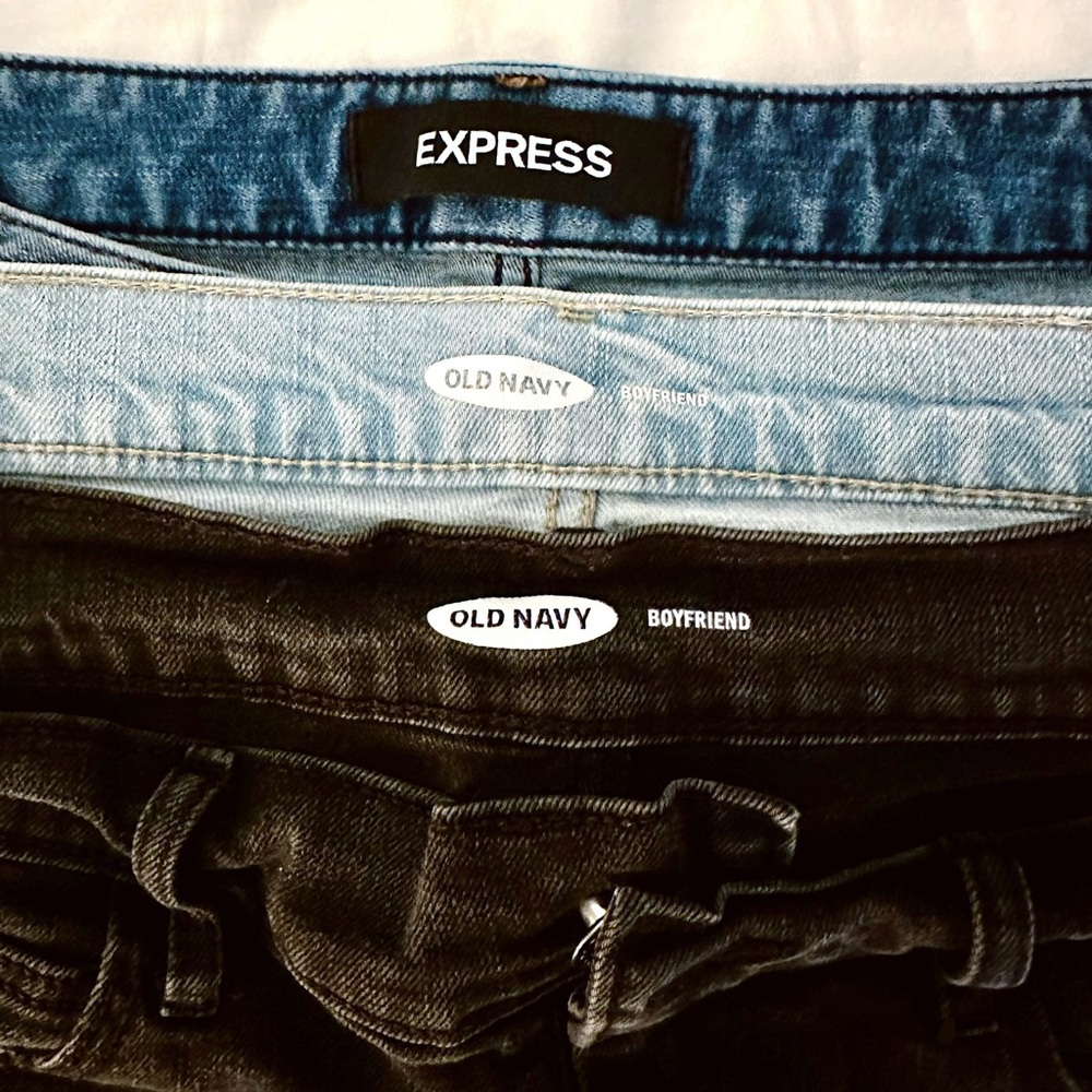 3 Pairs of Jean Shorts - Express and Old Navy - All size 4, Worn in and Stretchy